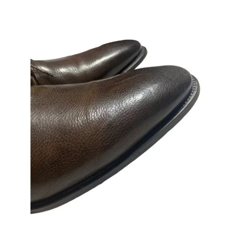 Santoni Mens Brown Leather Derby Shoes Lace Up Textured Made in Italy Size 11 D‎